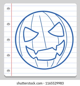 Pumpin Halloween Halloween Notebook School Doodle Icon Symbol Sketch Line Art