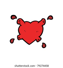 caricatura de corazón bombeante