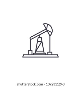 Pumping unit linear icon concept. Pumping unit line vector sign, symbol, illustration.