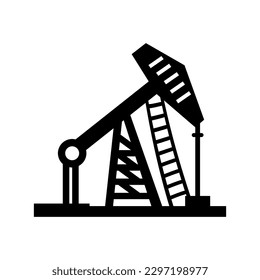Icono de la toma de bocas.Signo del vector del derrick de aceite.Ilustración del pozo de aceite sobre fondo blanco.eps