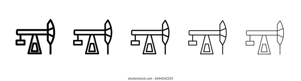 Conjunto de marcas de logotipo de contorno delgado de icono de Pumpjack