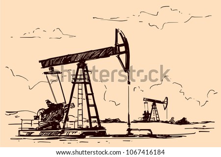 Pumpjack Sketch illustration