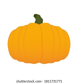 Pumpkin in 3d.Volumetric pumpkin isolated on white background. Good for Halloween-themed design. Vector.