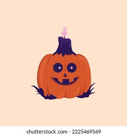 Pumpkin and above dark candle