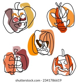 pumpkin abstract line art group halloween spirit symbol illustration
digital art design horror
cartoon background decoration