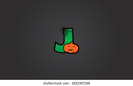 pumpkin alphabet halloween letter j