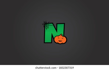 pumpkin alphabet halloween letter n