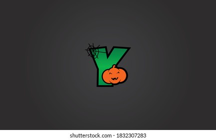 pumpkin alphabet halloween letter y