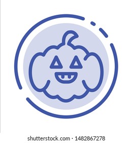 Pumpkin, American, Usa Blue Dotted Line Line Icon