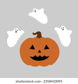 Pumpkin autumn cute face baby kids decor ghost 