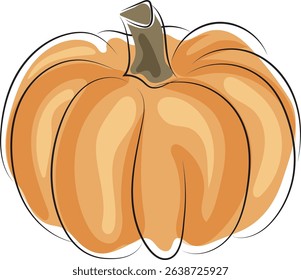 pumpkin autumn element marker doodle style