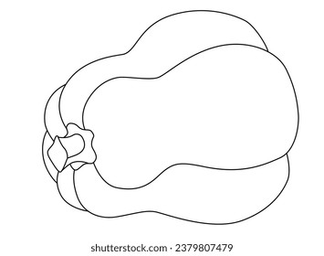 Pumpkin Autumn fruit - linear vector drawing for coloring. Outline. Pumpkin for cooking or Halloween. Healthy plant food editable outline