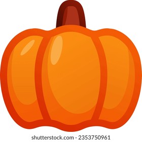 Pumpkin autumn icon vector illustration. Fall season pumpkin icon for harvest and food design. Simple pumpkin for autumn icon, sign, symbol, decoration or halloween. Food harvest in autumn season