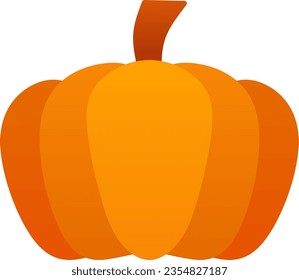 Pumpkin autumn icon vector illustration. Fall season pumpkin icon for harvest and food design. Simple pumpkin for autumn icon, sign, symbol, decoration or halloween. Food harvest in autumn season