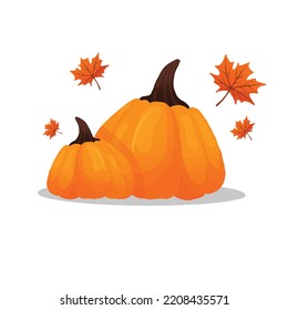 Pumpkin Autumn Illustration Vector Colorful