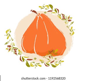 Pumpkin, autumn illustration vector design 