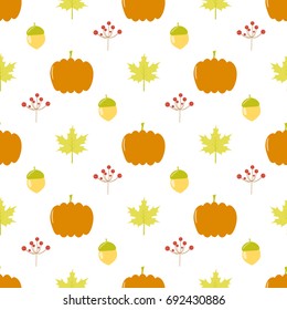 Pumpkin autumn seamless pattern vector