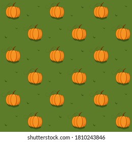 Pumpkin autumn seamless vector pattern