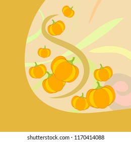Pumpkin autumn vector background