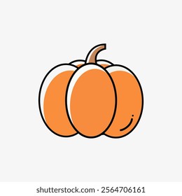 Pumpkin, autumn vegetable for Halloween. Flat Style pumpkin.