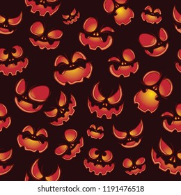 Pumpkin background Halloween seamless pattern Doodle Vector illustration