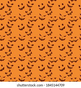 Pumpkin background Halloween seamless pattern.  Can be used for scrapbook digital paper, textile print, page fill.  Vector illustration