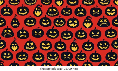 Pumpkin background Halloween seamless pattern Vector illustration
