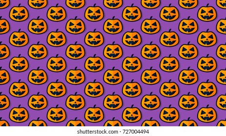 Pumpkin background Halloween seamless pattern Vector illustration