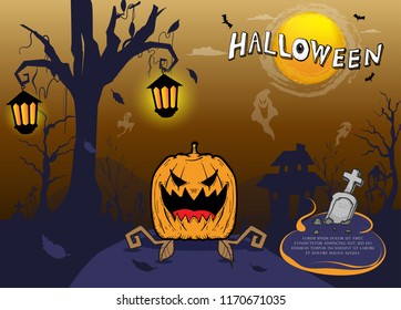 pumpkin and background halloween,frame of halloween,haunting and ghost