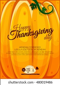 Pumpkin background for happy thanksgiving day. Vector illustration