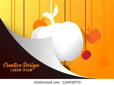 pumpkin background. poster template. vector.