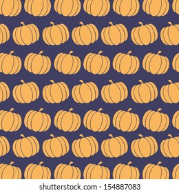 Pumpkin Background Seamless Pattern In Blue