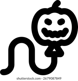 pumpkin balloon line style icon design