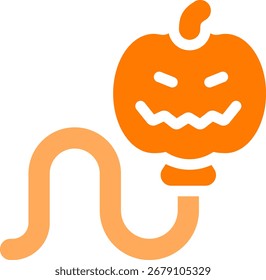 pumpkin balloon line style icon design