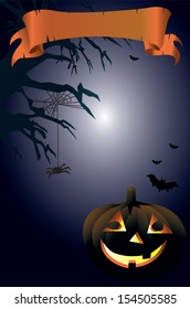 pumpkin with banner