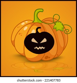 Pumpkin, banner and background for pumpkins for Halloween