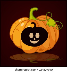 Pumpkin, banner and background for pumpkins for Halloween