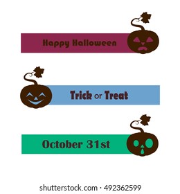 Pumpkin banners with different Halloween greetings 3