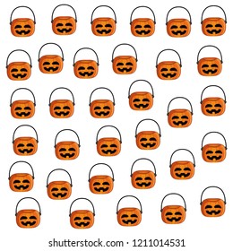 Pumpkin basket halloween background