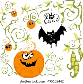 pumpkin and bat