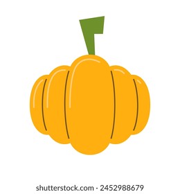 Pumpkin berry food ingredient and symbol of Halloween. Vector illustration