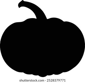 Pumpkin black silhouette  clip art style on background  illustration