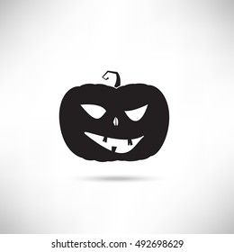 Pumpkin Black Silhouette For Haloween Design. EPS10 vector.
