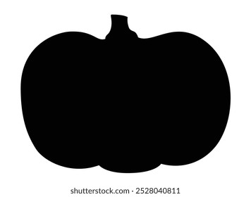 Pumpkin black silhouette vegetable - vector editable image for logo, pictogram or stencil. Pumpkin for icon or sign