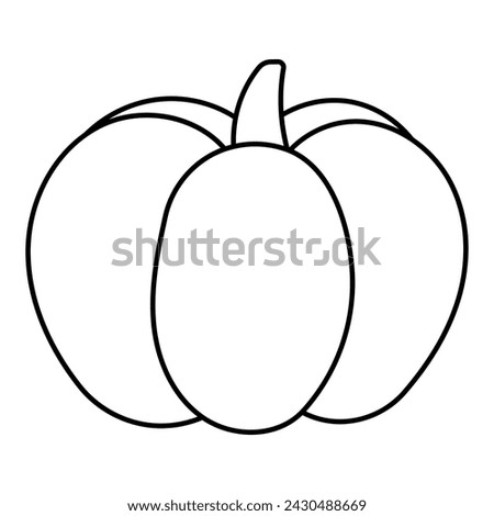 pumpkin black white autumn line doodle garden element icon vegetable vector illustration
