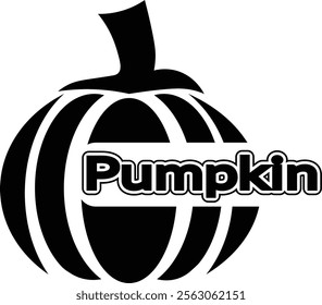 Pumpkin Black and White color with side word vector