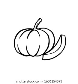 Pumpkin black and white vector for all purpose