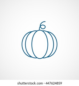 Pumpkin Blue Line Icon On White Background