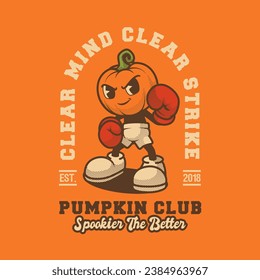 Pumpkin Boxing Mascot Retro and Mascot