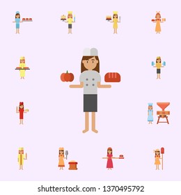 pumpkin bread, bakery color icon. Bakery icons universal set for web and mobile